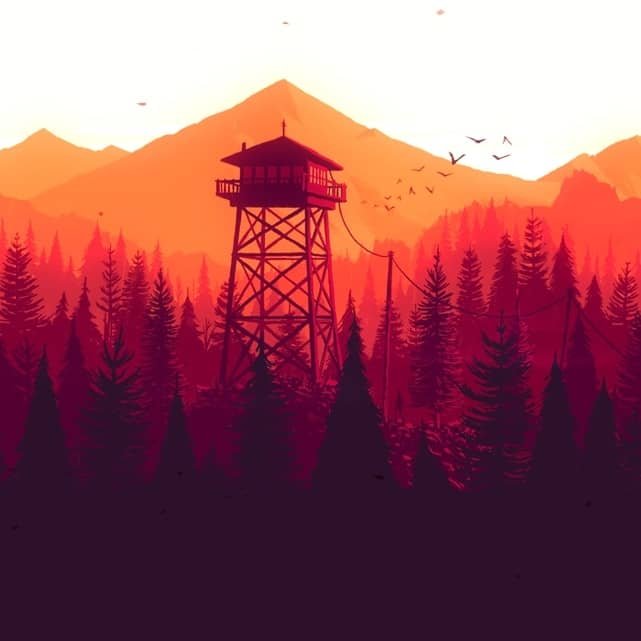 meilleur fond d'écran moteur fonds d'écran firewatch coucher de soleil dans la forêt