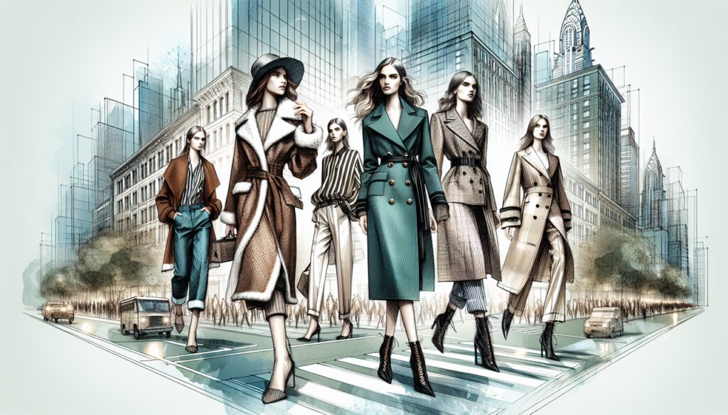 Crée une scène de rue mode avec des vêtements de marques françaises commençant par M.