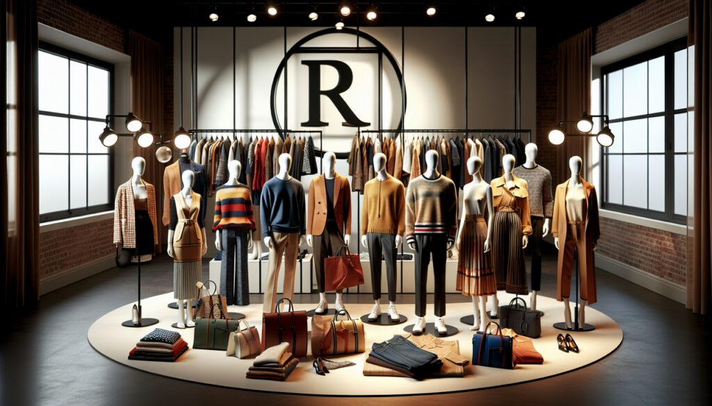 Vêtements de marque en R sur mannequins: diversité de styles, couleurs vibrantes et textures variées.