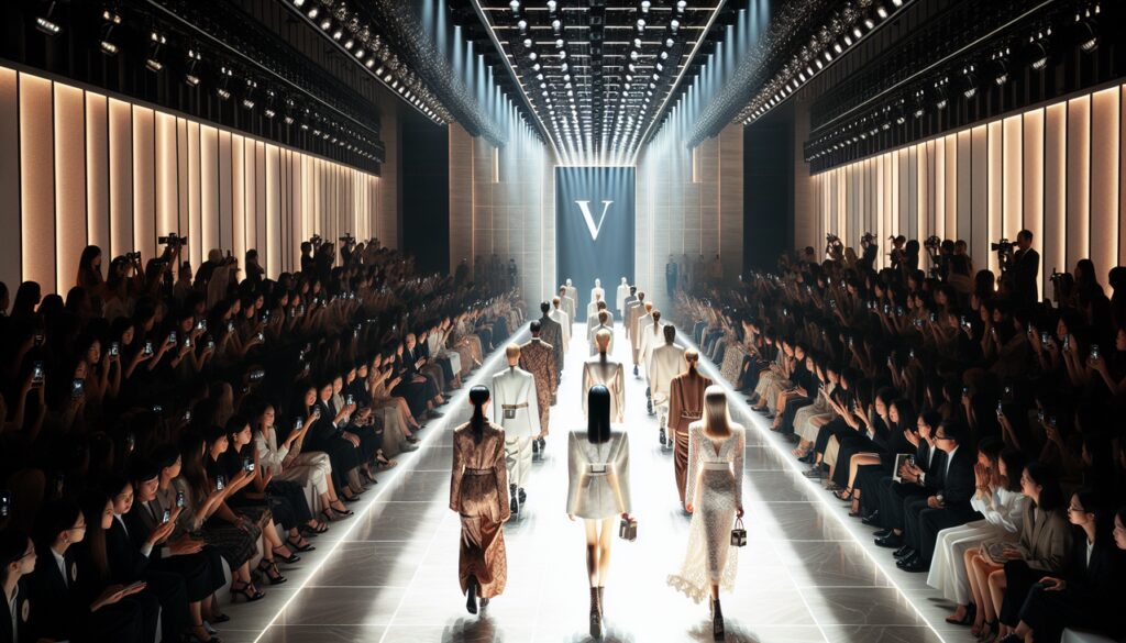 Montre-les la tendance mode V de Versace, Valentino, Vanessa Bruno capturée en défilé.