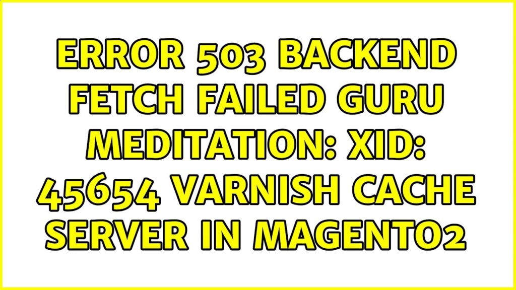 Exemple d'une erreur 503 Backend Fetch Failed avec détails techniques sur un serveur Varnish