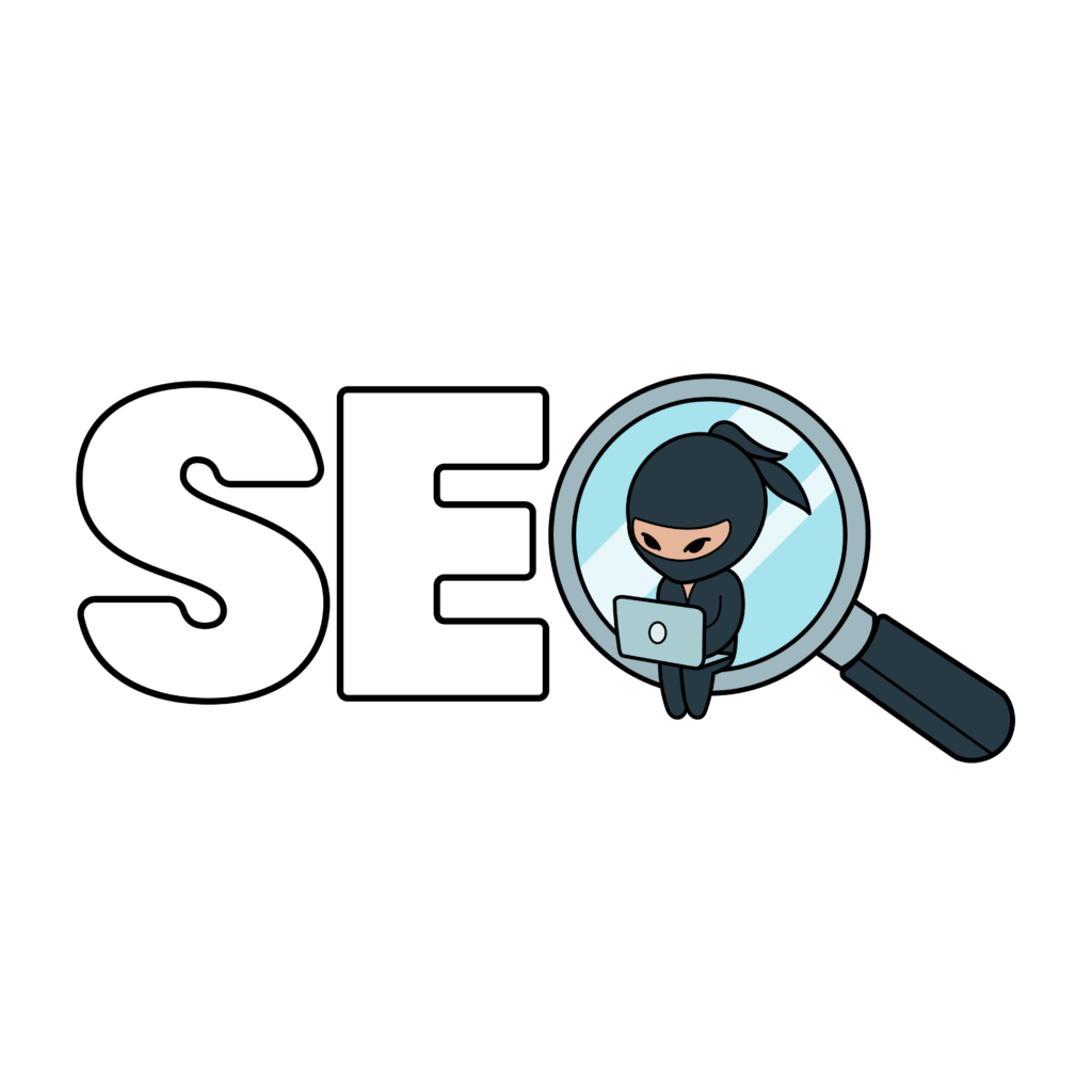 Illustration d'un ninja SEO pour maximiser la visibilité en ligne