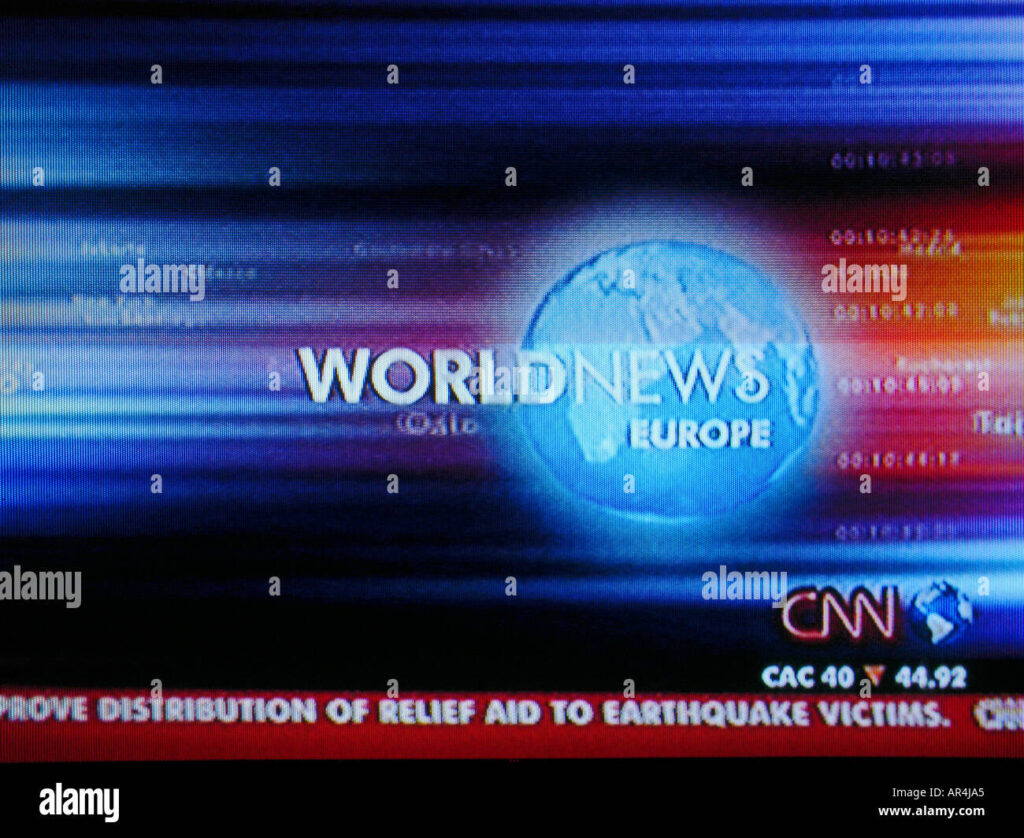 Capture d'écran d'une émission d'information sur CNN illustrant la portée internationale de la chaîne