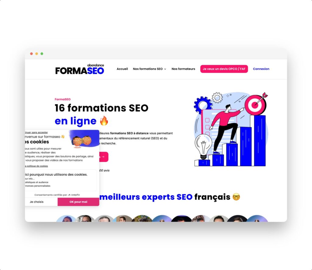 Page de présentation de la formation SEO Formaseo par Olivier Andrieu