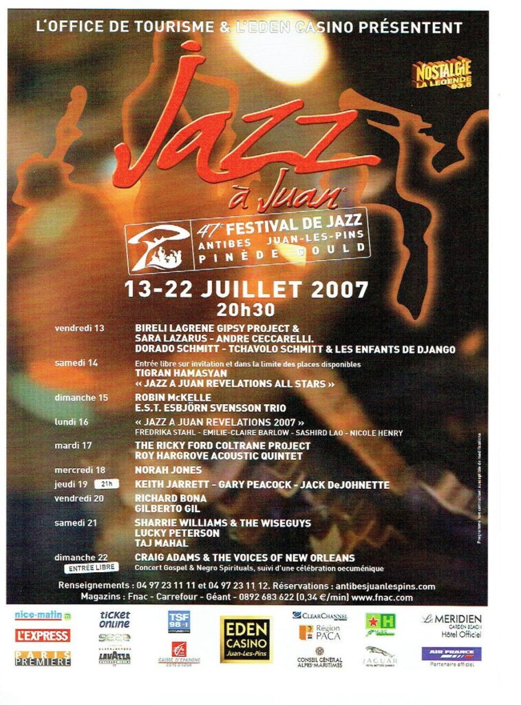 Affiche vintage de publicité radio pour un festival de jazz sur TSF Jazz