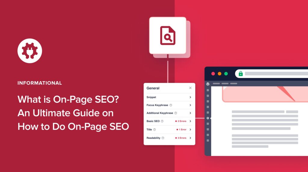 Illustration d'un tableau de bord de SEO on-page mettant en avant les techniques d'optimisation comme les mots de transition