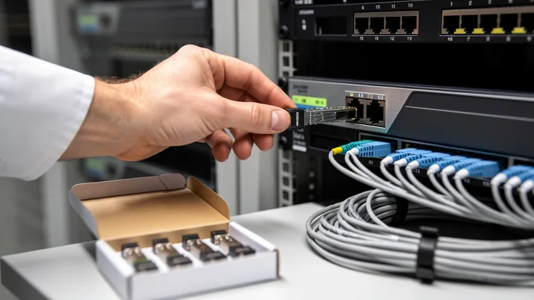 Insertion d’un module SFP dans un switch
