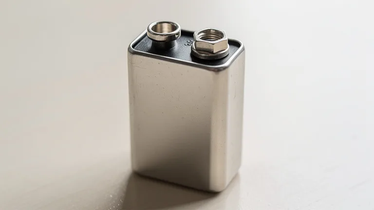 Pile rectangulaire 9 V avec bornes clipsées