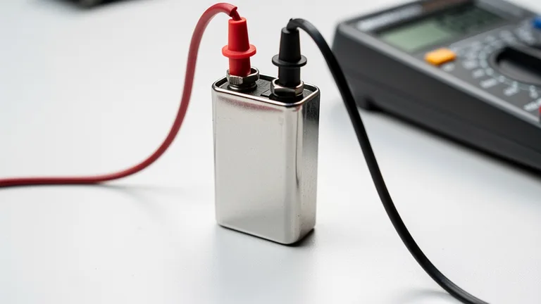 Contrôle d'une pile 9 V au multimètre