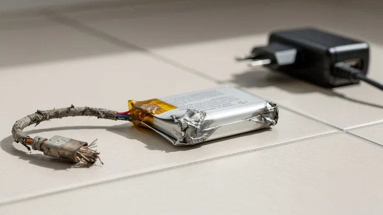 batterie lithium-ion endommagée